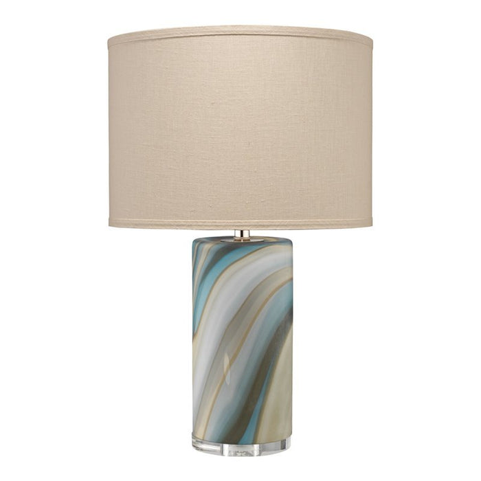 Jamie Young Company - Terrene Table Lamp in Grey Swirl with Classic Drum Shade in Stone Linen - 9TERRGR235C - GreatFurnitureDeal