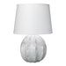 Jamie Young Company - Urchin Table Lamp in Matte White with Large Cone Shade in White Linen - 9URCHTLWHITE - GreatFurnitureDeal