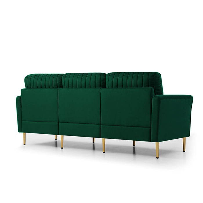 GFD Home - Sofa Sets for Living Room 3 Piece Mid Century Modern Sectional Couch Set, 2 Upholstered Loveseat Sofas and one 3-Seat Sofa (3, Green Velvet) - GreatFurnitureDeal