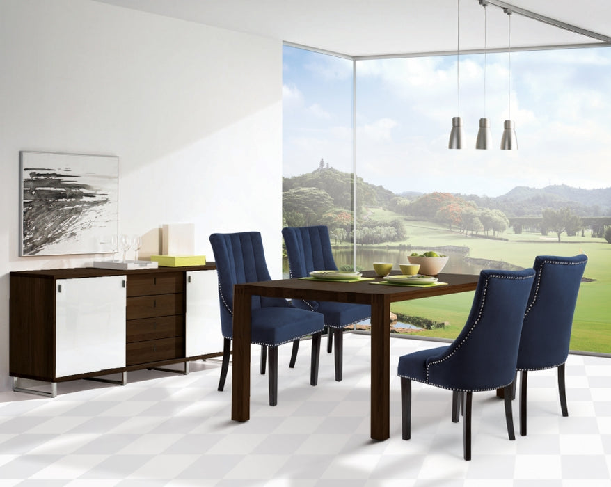 Meridian Furniture - Oxford Velvet Dining Chair in Navy (Set of 2) - 721Navy-C