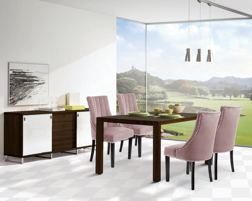 Meridian Furniture - Oxford Velvet Dining Chair in Pink (Set of 2) - 721Pink-C - GreatFurnitureDeal