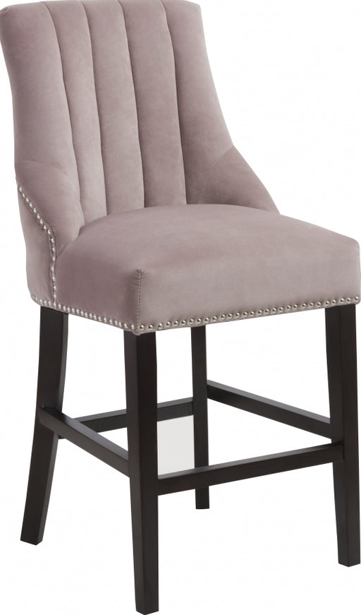 Meridian Furniture - Oxford Velvet Counter Stool in Pink (Set of 2) - 722Pink-C - GreatFurnitureDeal
