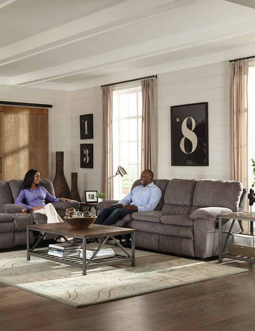 Reyes 2 Piece Reclining Sofa Set in Graphite - 2401-2409-Graphite - Room View