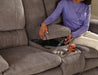 Reyes 2 Piece Reclining Sofa Set in Graphite - 2401-2409-Graphite - Console