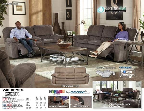 Catnapper - Reyes 2 Piece Power Reclining Sofa Set in Portabella - 62401-624007-Portabella - Room View