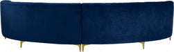Meridian Furniture - Jackson 2 Piece Sectional Velvet in Navy - 673Navy-Sectional - GreatFurnitureDeal