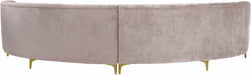 Meridian Furniture - Jackson 2 Piece Sectional Velvet in Pink - 673Pink-Sectional - GreatFurnitureDeal