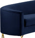 Meridian Furniture - Serpentine 3 Piece Sectional Velvet in Navy - 671Navy-Sectional - GreatFurnitureDeal
