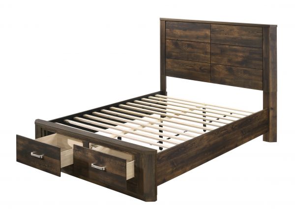 Acme Furniture - Elettra Queen Bed in Rustic Walnut - 24200Q - GreatFurnitureDeal