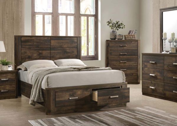 Acme Furniture - Elettra 6 Piece Queen Bedroom Set in Rustic Walnut - 24200Q-6SET - GreatFurnitureDeal