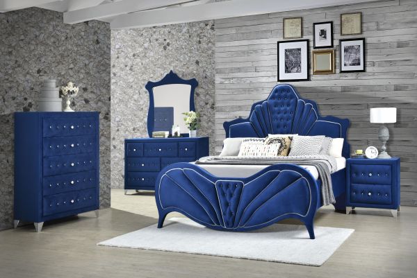 Acme Furniture - Dante Eastern King Bed in Blue - 24217EK