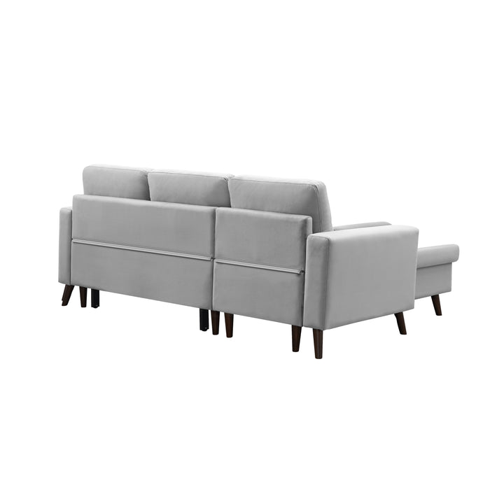 GFD Home - 88" Reversible Pull out Sleeper Sectional Storage Sofa Bed,Corner sofa-bed with Storage Chaise Left/Right Handed Chaise - GreatFurnitureDeal