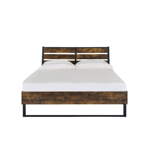 Acme Furniture - Juvanth Queen Bed  in Oak & Black - 24250Q - GreatFurnitureDeal