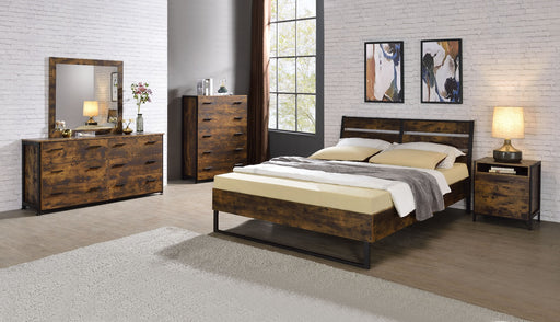Acme Furniture - Juvanth 6 Piece Eastern King Bedroom Set in Oak & Black - 24247EK-6SET - GreatFurnitureDeal