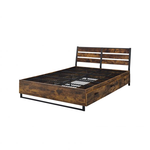 Acme Furniture - Juvanth 3 Piece Queen W-Storage Bedroom Set in Oak & Black - 24260Q-3SET