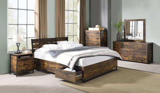 Acme Furniture - Juvanth 6 Piece Queen W-Storage Bedroom Set in Oak & Black - 24260Q-6SET - GreatFurnitureDeal