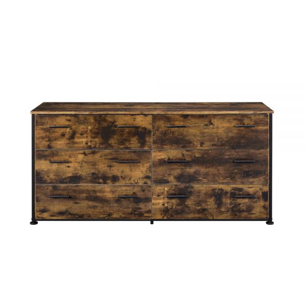 Acme Furniture - Juvanth Dresser with Mirror in Oak & Black - 24265-64