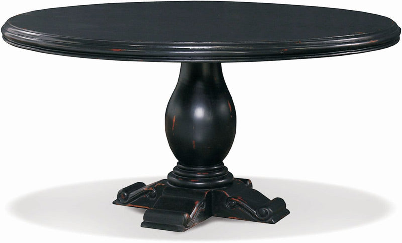 Bramble - Drake 5' Round Pedestal Table - Black Distressed - 24270BHD - GreatFurnitureDeal