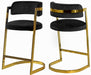 Meridian Furniture - Stephanie Velvet Counter Stool Set of 2 in Black - 796Black-C - GreatFurnitureDeal