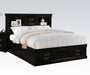 Acme Furniture - Louis Philippe III Queen Bed with Storage in Black - 24390Q - GreatFurnitureDeal
