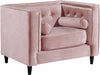 Meridian Furniture - Taylor 3 Piece Living Room Set in Pink - 642Pink-S-3SET - GreatFurnitureDeal
