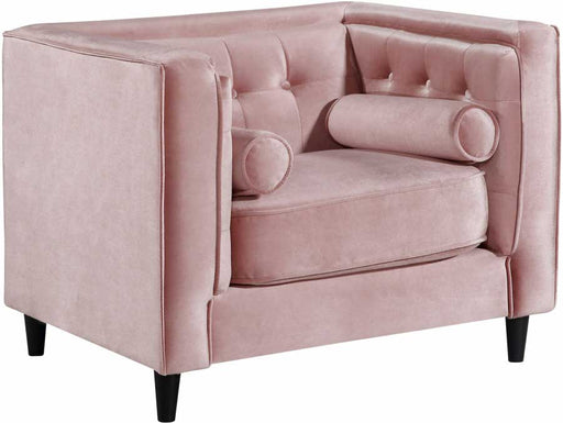 Meridian Furniture - Taylor Velvet Chair in Pink - 642Pink-C - GreatFurnitureDeal