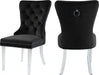 Meridian Furniture - Miley Velvet Dining Chair with Acrylic Legs Set of 2 in Black - 746Black-C - GreatFurnitureDeal