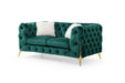GFD Home - Moderno 3 Pc Tufted Living Room Set Finished with Velvet in Green - GreatFurnitureDeal