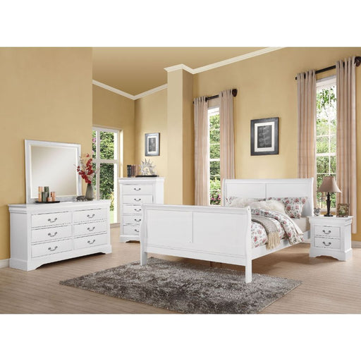 Acme Furniture - Louis Philippe III 5 Piece Eastern King Bedroom Set in White - 24497EK-5SET - GreatFurnitureDeal