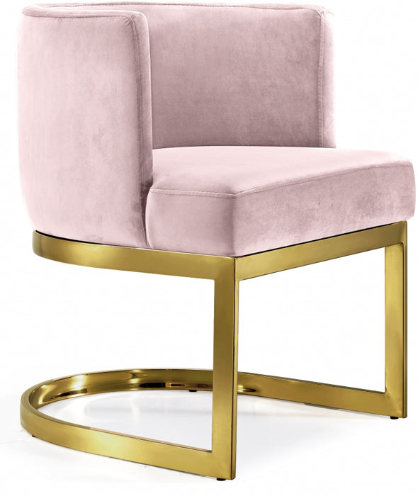 Meridian Furniture - Gianna Velvet Dining Chair in Pink (Set of 2) - 718Pink-C - GreatFurnitureDeal