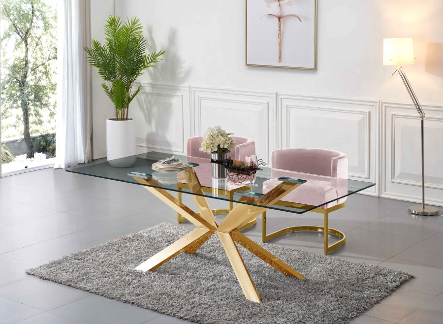 Meridian Furniture - Gianna Velvet Dining Chair in Pink (Set of 2) - 718Pink-C