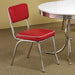Coaster Furniture - Chrome Plated Retro Dining Chair in Red (Set of 2) - 2450R - GreatFurnitureDeal