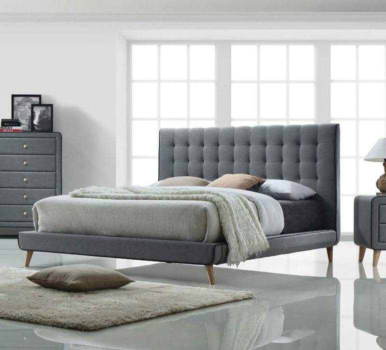 Acme Furniture - Valda Light Gray Fabric 3 Piece Queen Bed - 24520Q - GreatFurnitureDeal