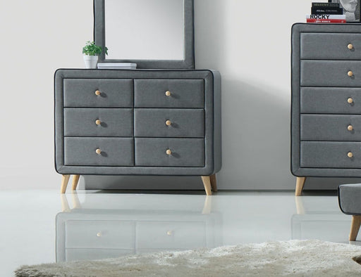 Acme Furniture - Valda Light Gray Fabric Dresser - 24525 - GreatFurnitureDeal