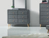 Acme Furniture - Valda Light Gray Fabric Dresser - 24525
