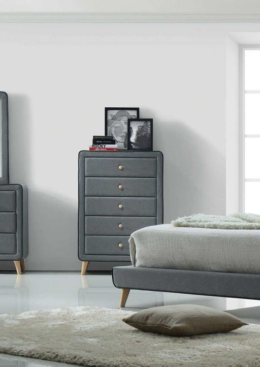 Acme Furniture - Valda Light Gray Fabric Chest - 24526