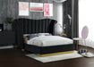 Meridian Furniture - Flora Velvet King Bed in Black - FloraBlack-K - GreatFurnitureDeal