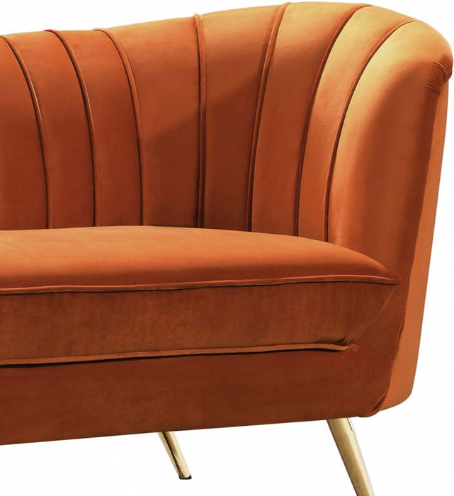 Meridian Furniture - Margo 3 Piece Living Room Set in Cognac -  622Cognac-S-3SET - GreatFurnitureDeal