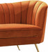 Meridian Furniture - Margo Velvet Sofa in Cognac - 622Cognac-S - GreatFurnitureDeal