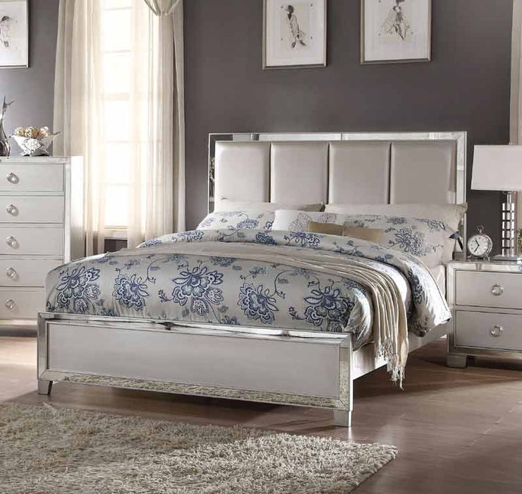 Acme Furniture - Voeville II Platinum PU & Platinum Queen Bed - 24830Q