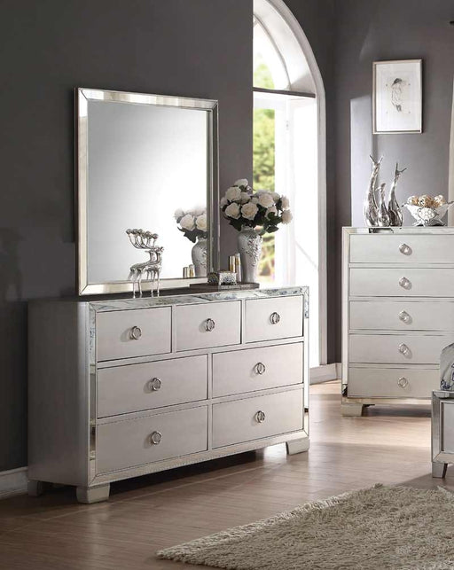 Acme Furniture - Voeville II Platinum Dresser with Mirror - 24844-45 - GreatFurnitureDeal