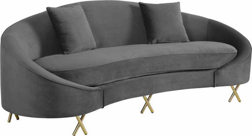 Meridian Furniture - Serpentine 3 Piece Living Room Set in Grey -  679Grey-S-3SET - GreatFurnitureDeal