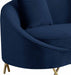Meridian Furniture - Serpentine Velvet Sofa in Navy - 679Navy-S - GreatFurnitureDeal