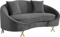 Meridian Furniture - Serpentine 3 Piece Living Room Set in Grey -  679Grey-S-3SET - GreatFurnitureDeal