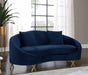 Meridian Furniture - Serpentine 3 Piece Living Room Set in Navy - 679Navy-S-3SET - GreatFurnitureDeal