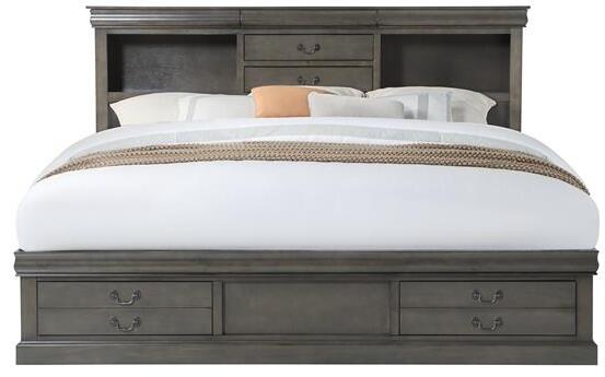 Acme Furniture - Louis Philippe III Eastern King Bed w/Storage in Dark Gray  - 24927EK — GreatFurnitureDeal