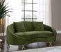 Meridian Furniture - Serpentine Velvet Loveseat in Olive - 679Olive-L - GreatFurnitureDeal