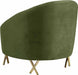 Meridian Furniture - Serpentine Velvet Chair in Olive - 679Olive-C - GreatFurnitureDeal