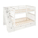 GFD Home - Full Over Full Bunk Bed with Shelves and 6 Storage Drawers, White(Old SKU：LP000046AAK) - GreatFurnitureDeal