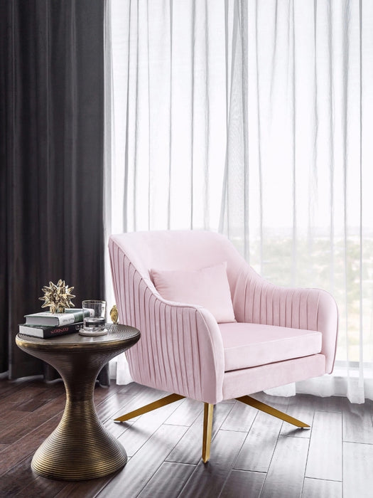 Meridian Furniture - Paloma Velvet Swivel Accent Chair in Pink - 585Pink
